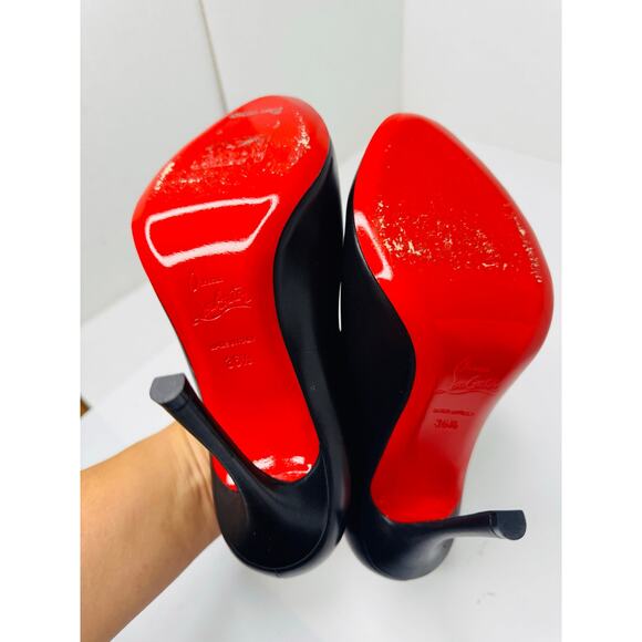 Christian Louboutin Toot Couverte 100 Black Elasticized Leather Booties EU 36.5 - Picture 3 of 11